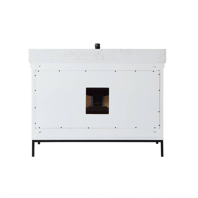 Altair Kesia Bathroom Vanity with Composite Stone Countertop with Mirror