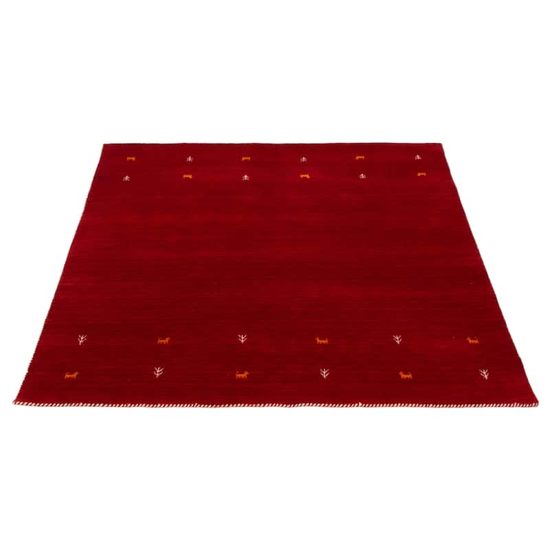 Kashkuli Gabbeh Red Rug 6'7" x 6'7" - 6'7 x 6'7