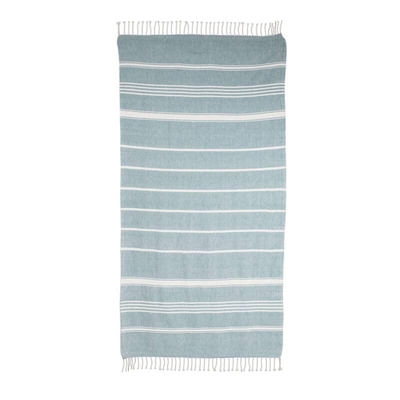 NOVICA Sweet Relaxation in Teal, Cotton beach towel