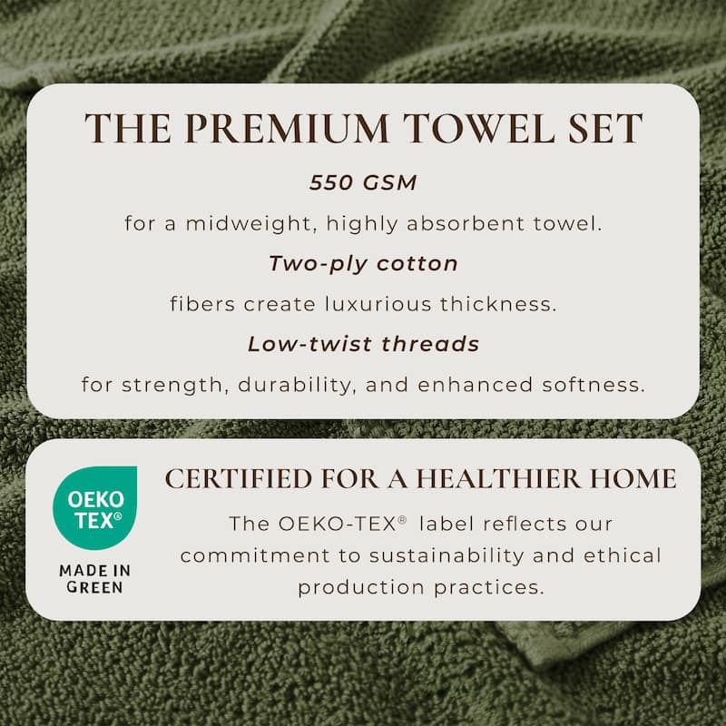 100% Cotton Acacia Collection Ultra Absorbant Popcorn Bath Towels