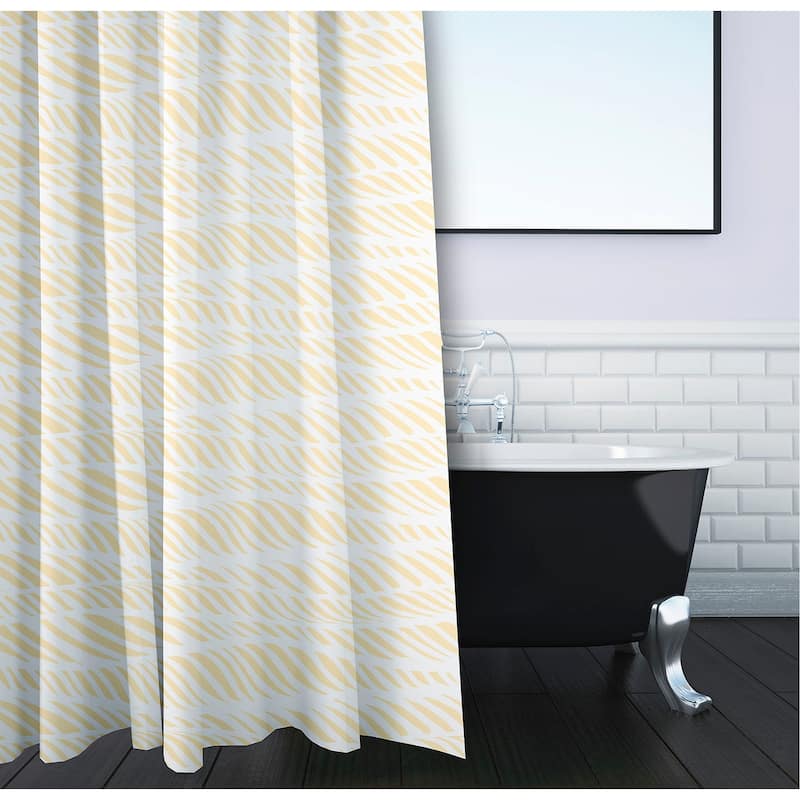 Rolling Waves Geometric Print Shower Curtain