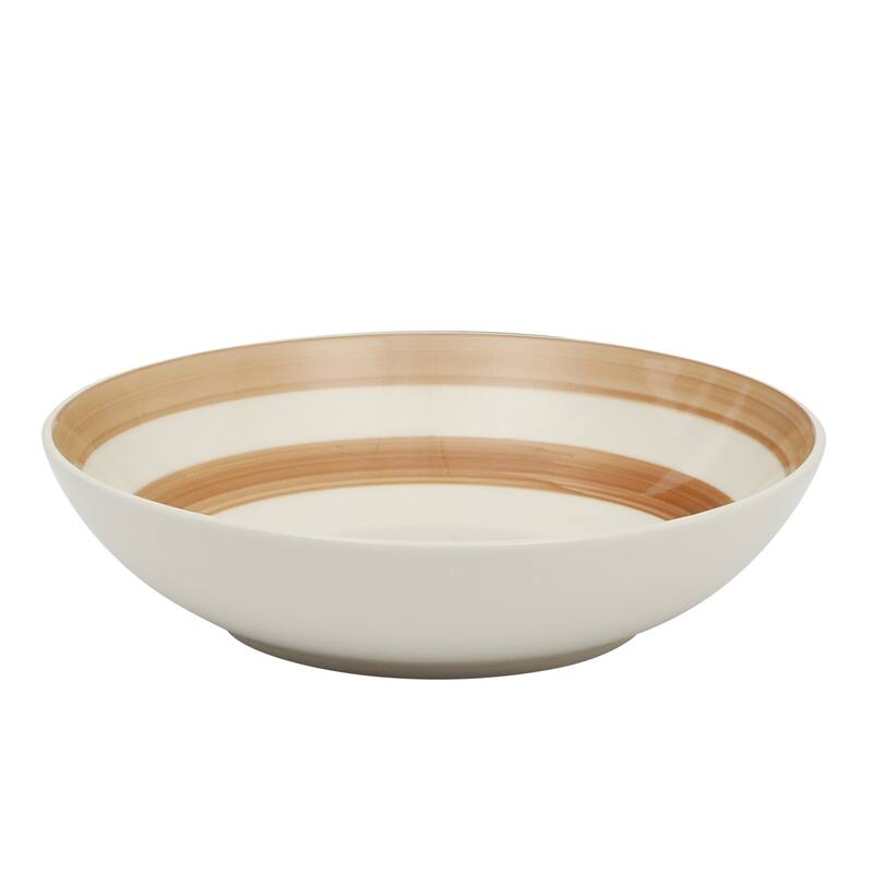 Gibson Home Kenwood Shores 16 Piece Stoneware Dinnerware Set, Hand-Painted Plates and Bowls, Service for 4