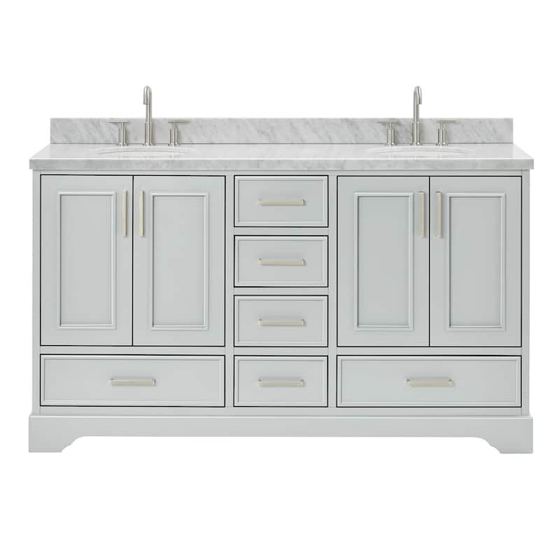 Ariel M061DCWOVO Stafford 61" Free Standing Double Basin Vanity Set - Grey - Ash Finish