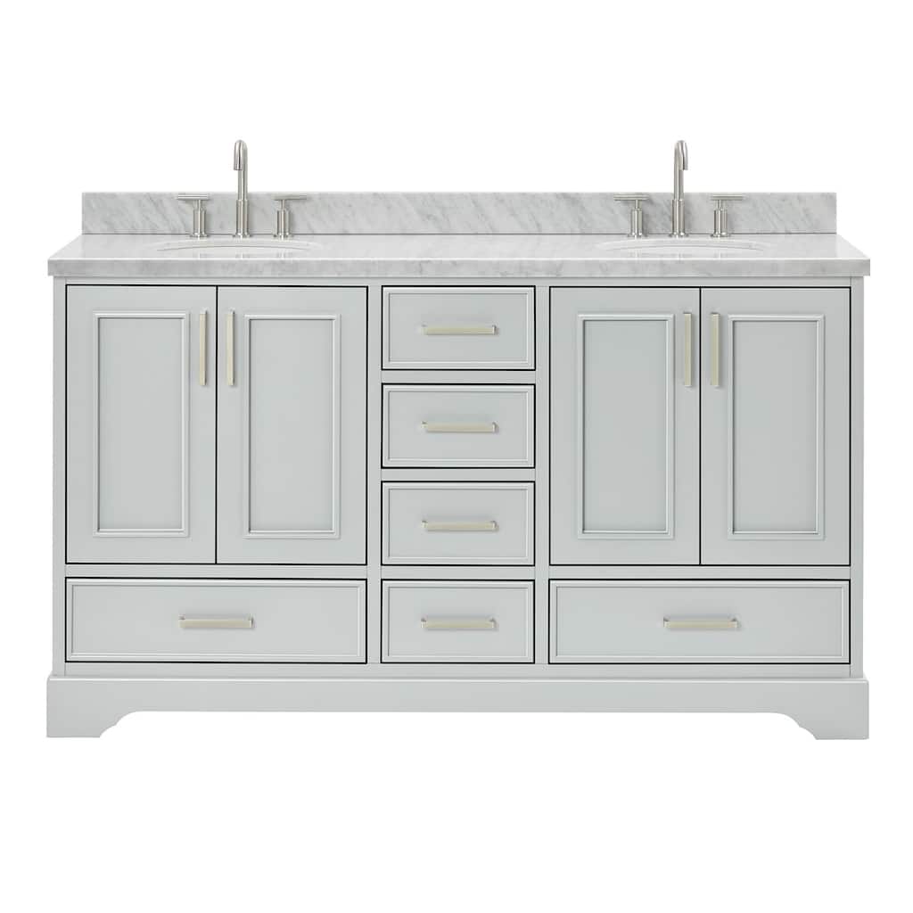 Ariel M061DCWOVO Stafford 60" Free Standing Double Basin Vanity Set