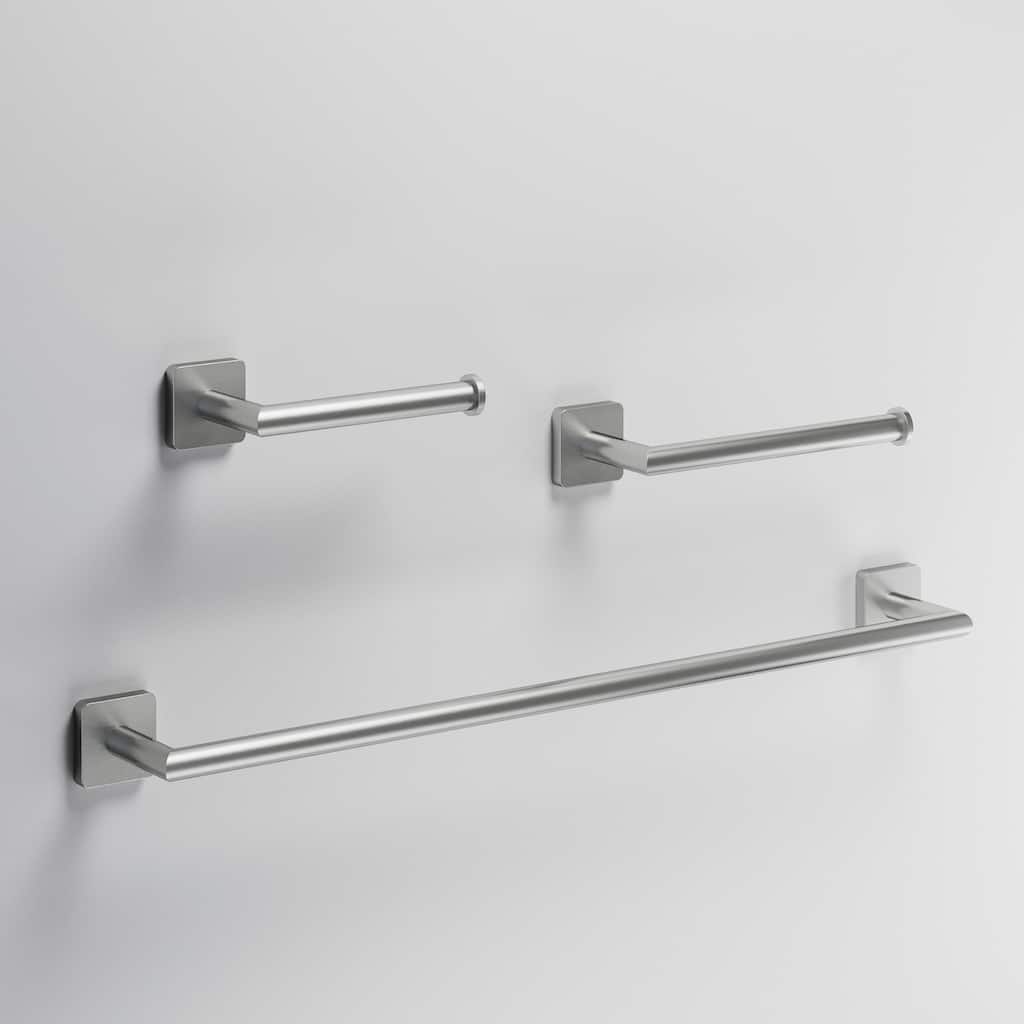 VIGO Satro 3-Piece Bathroom Hardware Accessory Set with 24 in. Towel Bar, Toilet Paper Holder, Hand Towel Holder