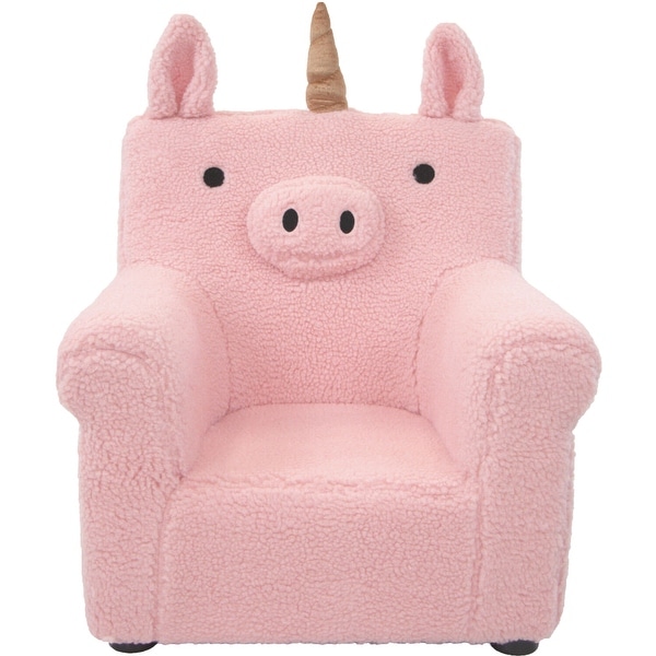 Critter Sitters 20-In. Plush Pink Unicorn Animal Shaped Mini Chair - Furniture for Nursery, Bedroom, Playroom, Living Room. Opens flyout.