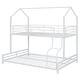 preview thumbnail 23 of 22, Nestfair Twin over Full Metal House Bunk Bed with Ladder and Slats
