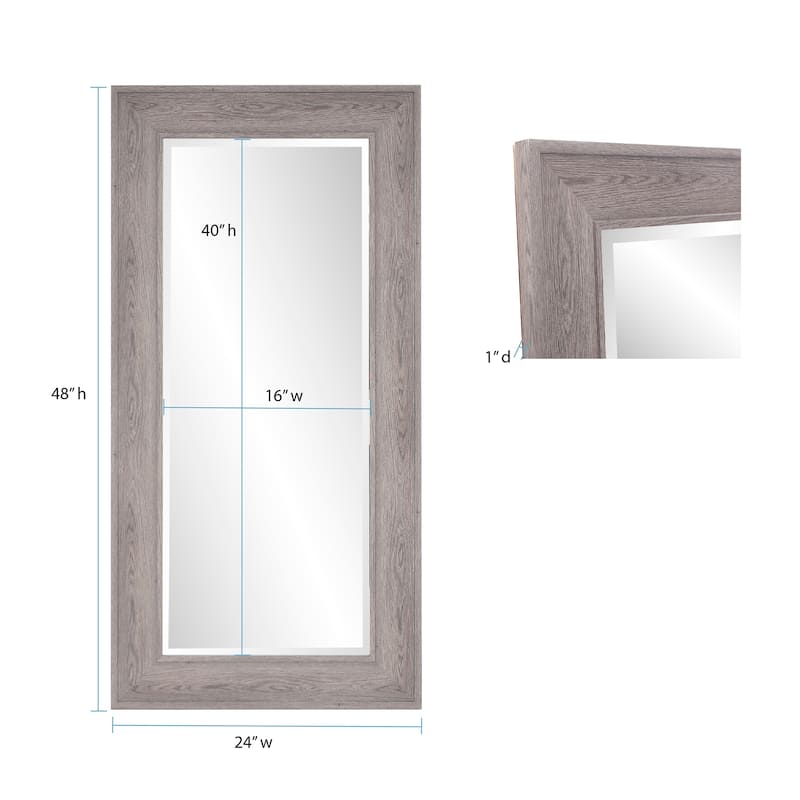 Allan Andrews Ashford Gray Rectangular Framed Wall Mirror