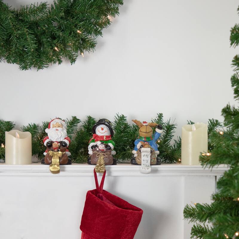 Santa, Snowman and Reindeer Christmas Stocking Holders - 5.25" - Set of 3