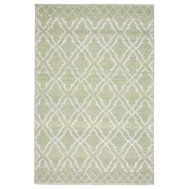 ECARPETGALLERY Braid weave Sienna Green Wool Rug - 5'2 x 8'0 - Light Green - 5'2 x 8'0