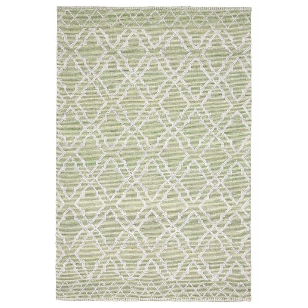 ECARPETGALLERY Braid weave Sienna Green Wool Rug - 5'2 x 8'0