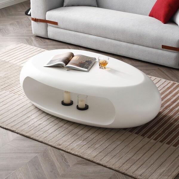 Oval coffee table with storage discount