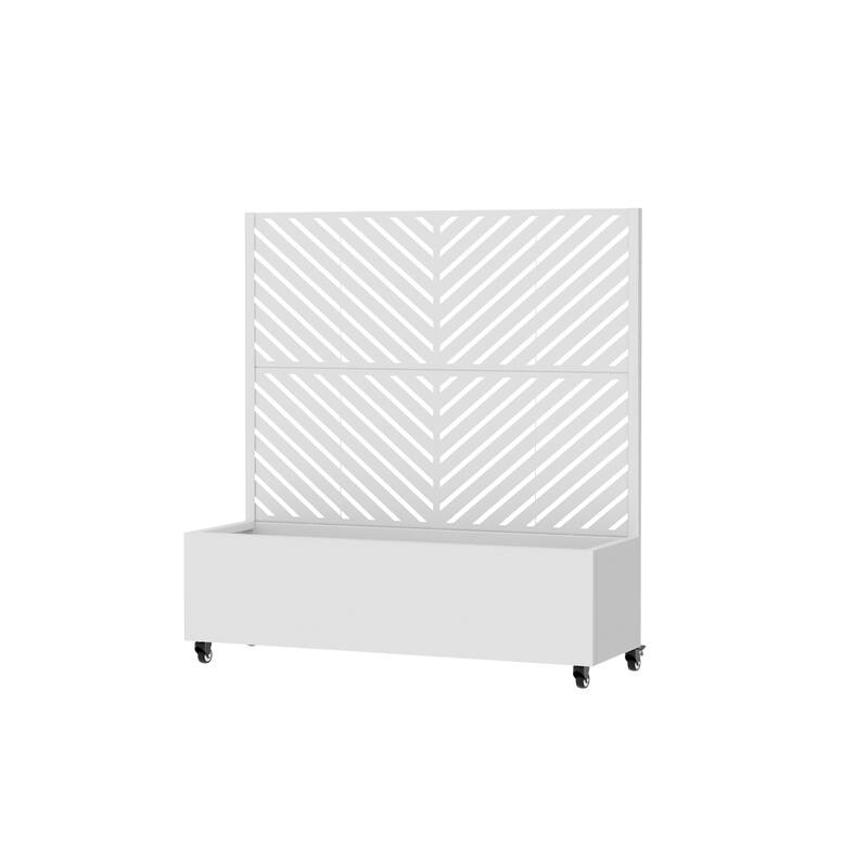 Raised Garden Bed Planter with Trellis Movable Planter Box with Lockable Wheels