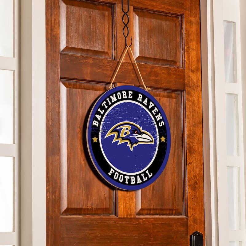 Baltimore Ravens Wooden Door Decor Wall Sign - Multi-Color