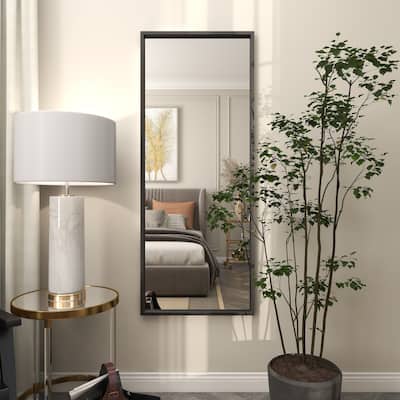 Black Metal Tall Room Floor Mirror
