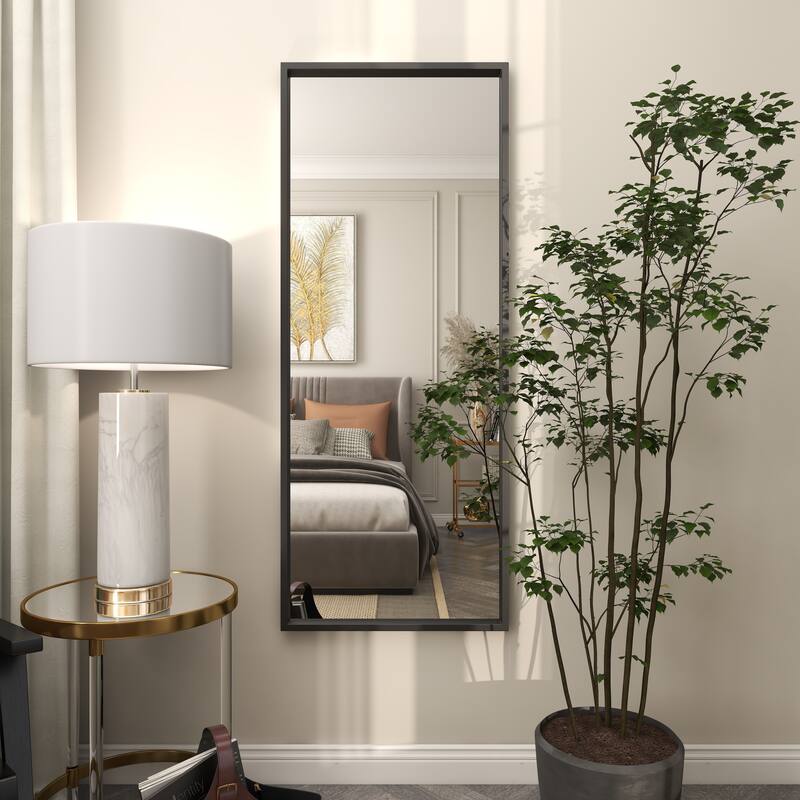 Metal Tall Floor Mirror - Black - Roche River Decor