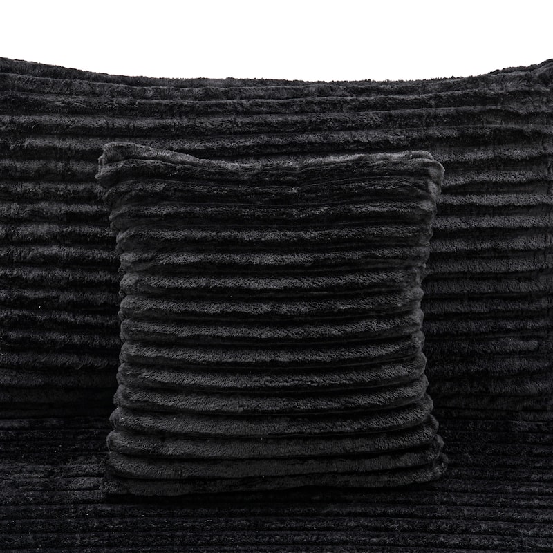 Black L-Shaped Compressed Foam Sofa – Ready-to-Use Sectional Couch with Chaise