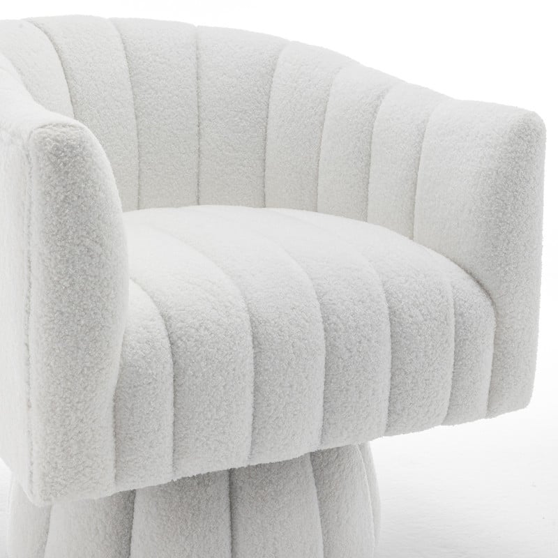 SEYNAR Modern Glam Velvet Upholstered Round Swivel Accent Barrel Chair Set of 2