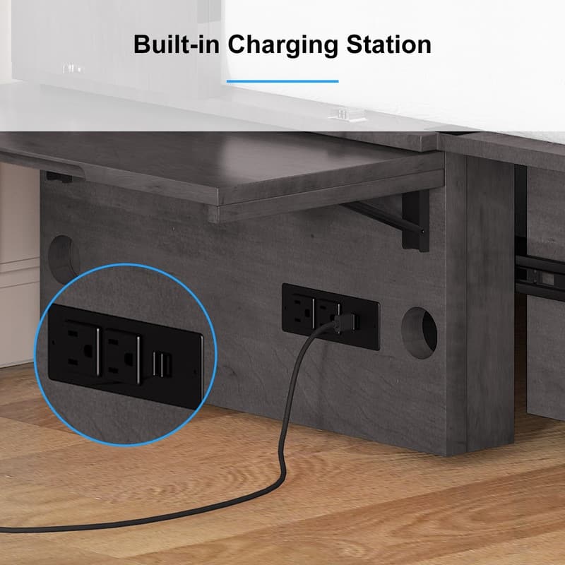 Mixoy Murphy Bed,Cube Foldable Cabinet Bed with Charging Station