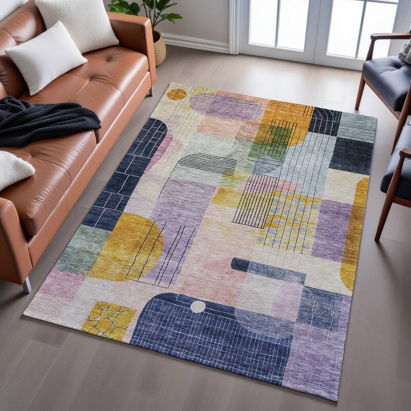 Premium Washable Super Soft Abstract Contemporary Mayfield Rug