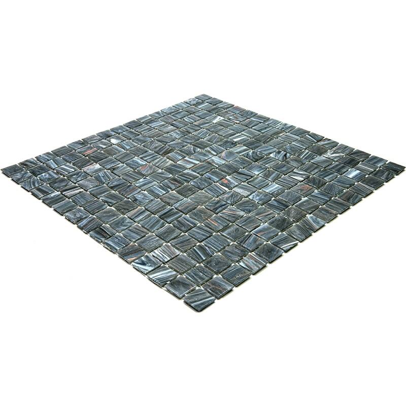 Apollo tile 12" x 12" Celestial Glossy Cosmic Gray Glass Tile (20 sq ft/case) - 20 Pack