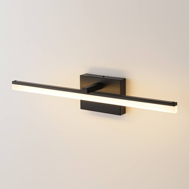 1-Light Modern Gold/ Black Linear LED Bathroom Vanity Light Indoor 3000K Wall Light
