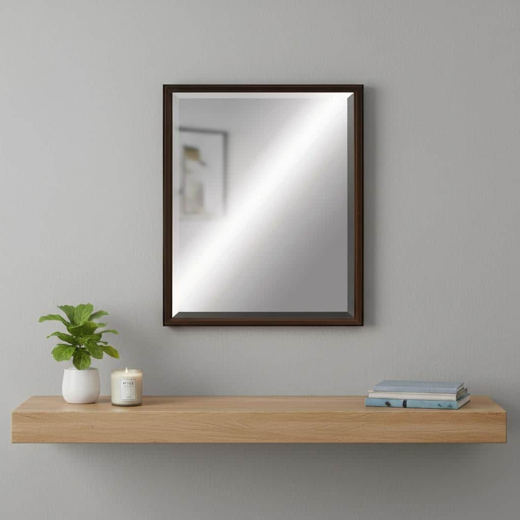 HomeRoots 31" Bronze Wood Accent Mirror - 25.00 in. x 31.00 in. x 3.00 in.