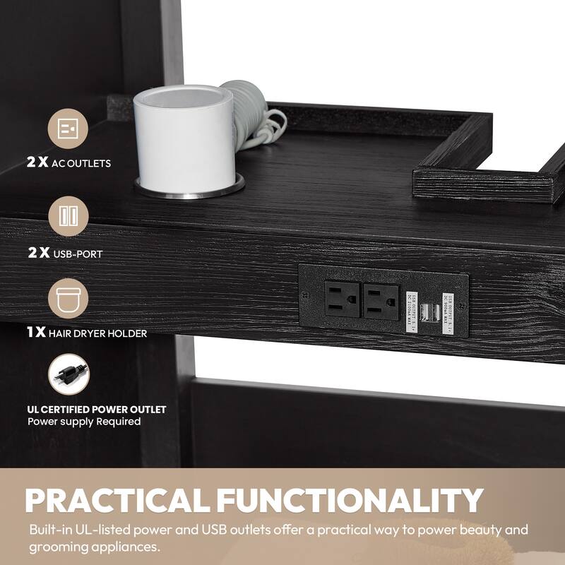 Leon 60 in. Single Bathroom Vanity with Composite Stone Top
