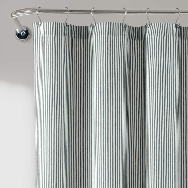 Lush Decor Farmhouse Vintage Stripe Yarn Dyed Eco-Friendly Recycled Cotton Shower Curtain