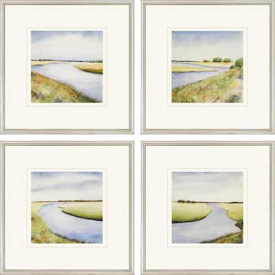 Marsh S/4 Framed Art Exclusive Under Glass - Blue