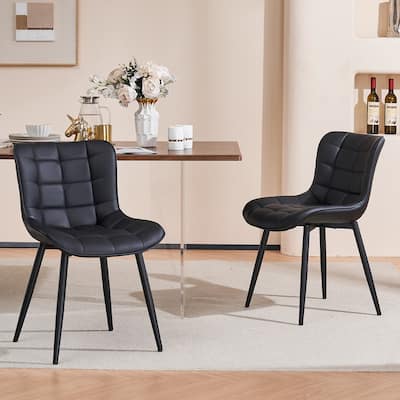 Modern Kitchen Dining Chairs, PU Leather Upholstered, Set of 2
