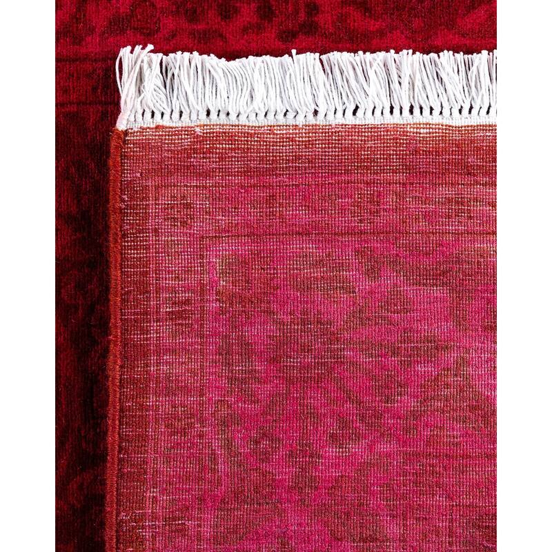 Overdyed, One-of-a-Kind Hand-Knotted Area Rug - Pink - 3' 2" x 22' 7"