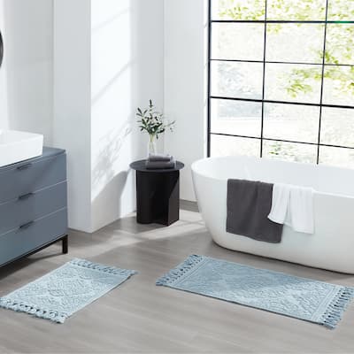 Jean Pierre Ricardo Cotton Fringe 2-Piece Bath Rug Set