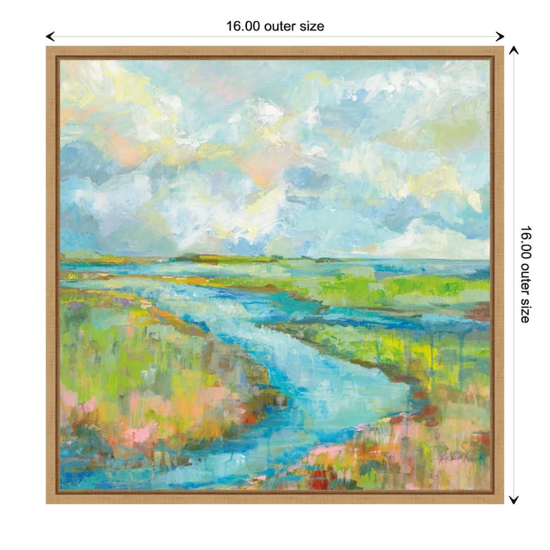 Marsh (Stream) by Jeanette Vertentes Framed Canvas Art