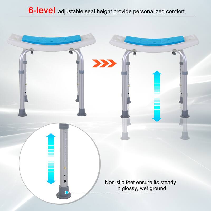 20.5" Adjustable Curved Bath Stool