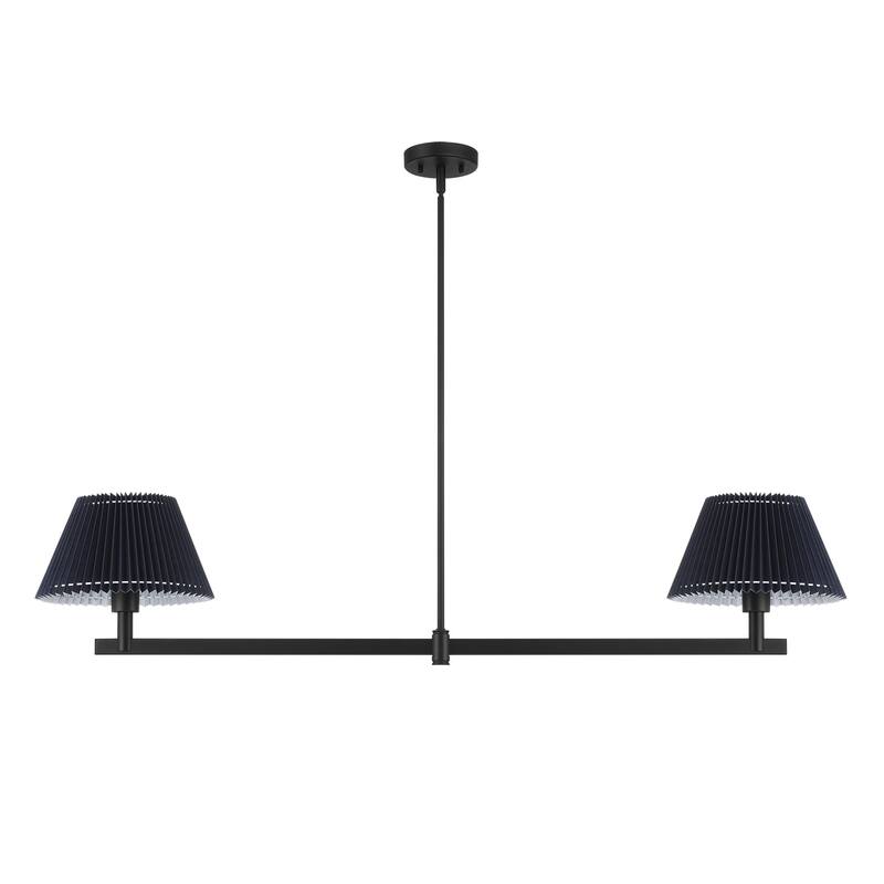 Acroma 2-light Black Linear Chandelier with Fabric Shade - 51 inches