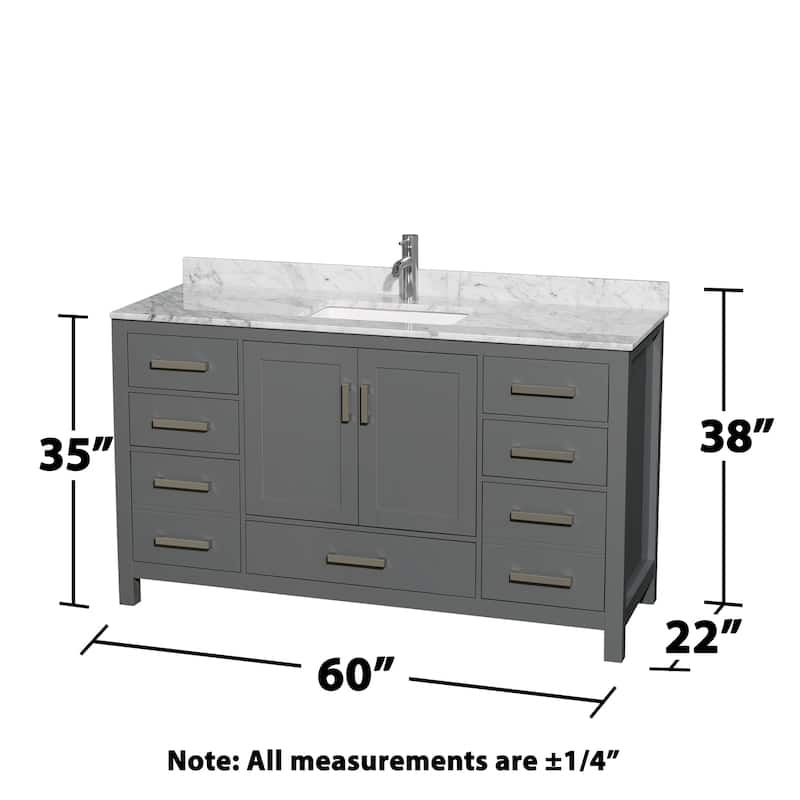 Wyndham Collection Sheffield 60" Freestanding Vanity Set with Hardwood