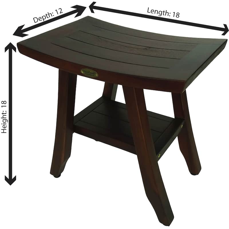 DecoTeak, Bench, Shower Stool, Teak Shower Bench, Shower Seat, Shower Chair for Inside Shower, Small Bench, Shower Foot Rest
