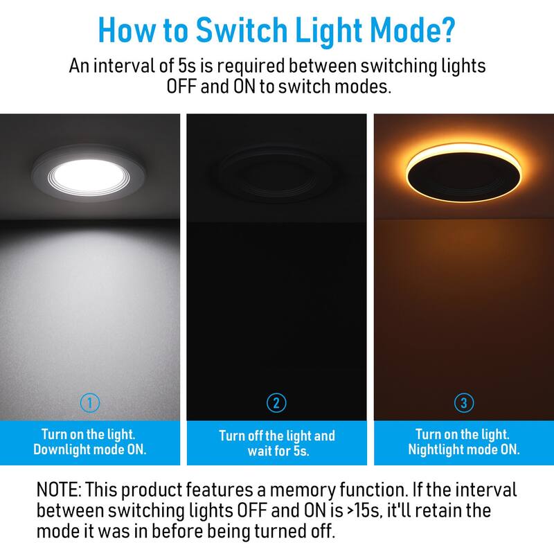 4" 5CCT LED Recessed Light, Anti-Glare Baffle Trim Night Light, CRI90 - 8pack