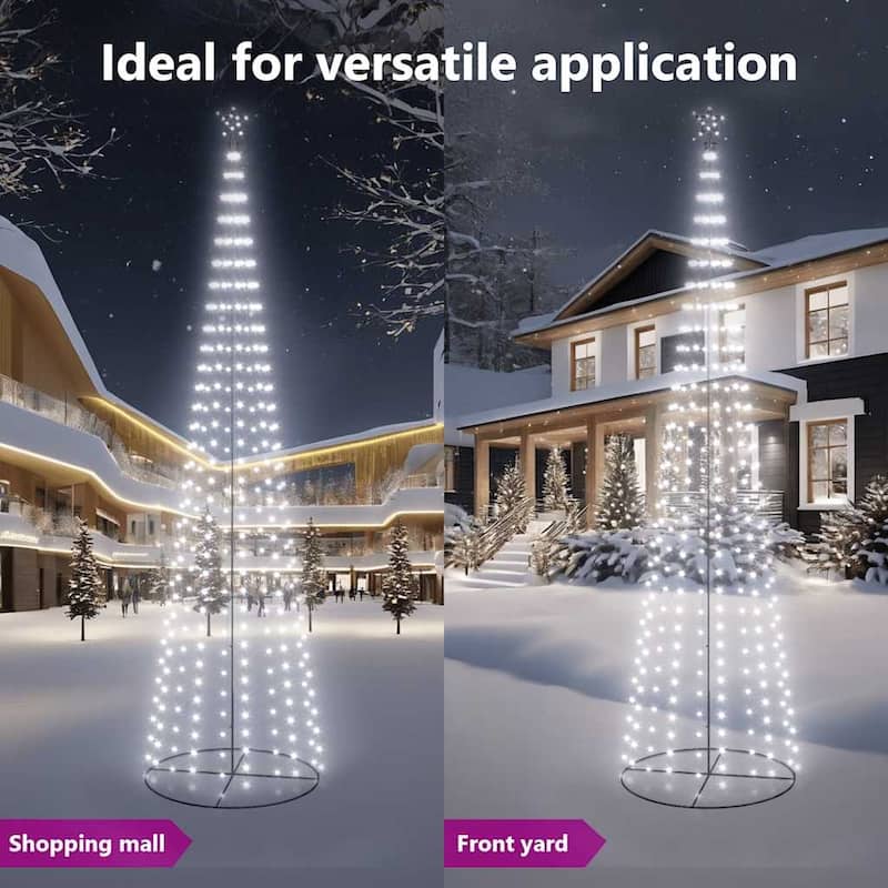 vidaXL Christmas Cone Tree Decoration Artificial Christmas Tree with LEDs