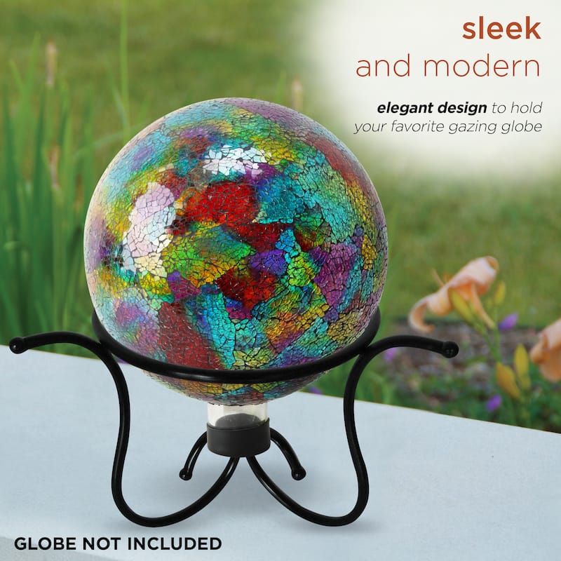 Alpine Corporation 9" Tall Indoor/Outdoor Metal Gazing Globe Display Stand