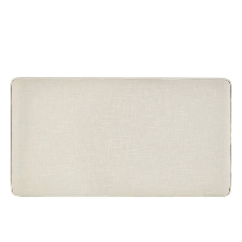 Entryway Footrest Seat with Solid Wood Frame and Swivel Casters, Upholstered Seat, Indoor Bench Storage Bench