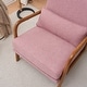 preview thumbnail 83 of 105, High Back Solid Wood Armrest Backrest Leisure Chair Accent Chair