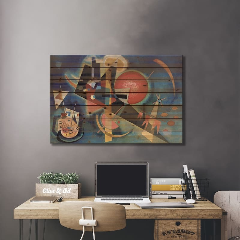 Im Blau Print On Wood by Wassily Kandinsky - Multi-Color