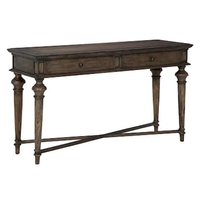 Hekman Wellington Estates Brown Wood Sofa Table with Drawers
