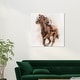 preview thumbnail 6 of 5, Wynwood Studio Canvas Animals Horseback Riding Brown and Cream White Farmhouse Wall Art Canvas Print