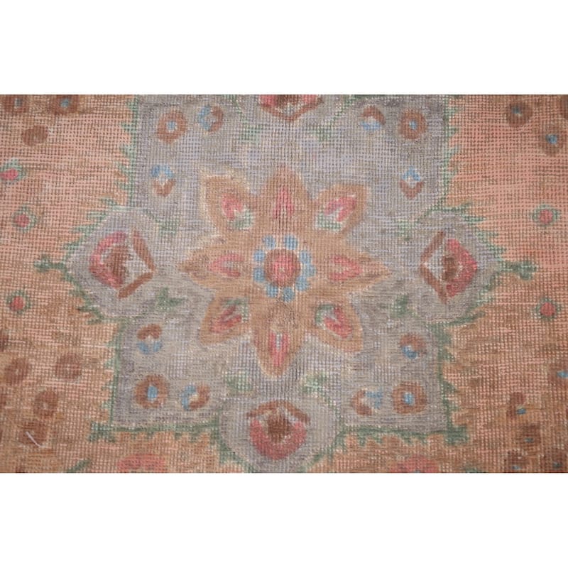 Distressed Tabriz Persian Antique Area Rug Hand-Knotted Wool Carpet - 6'5"x 9'5"
