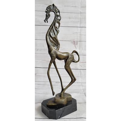 Surreal Dalinian Horse Abstract Bronze Sculpture Statue Salvador Dali 15 Inches X 9 Inches