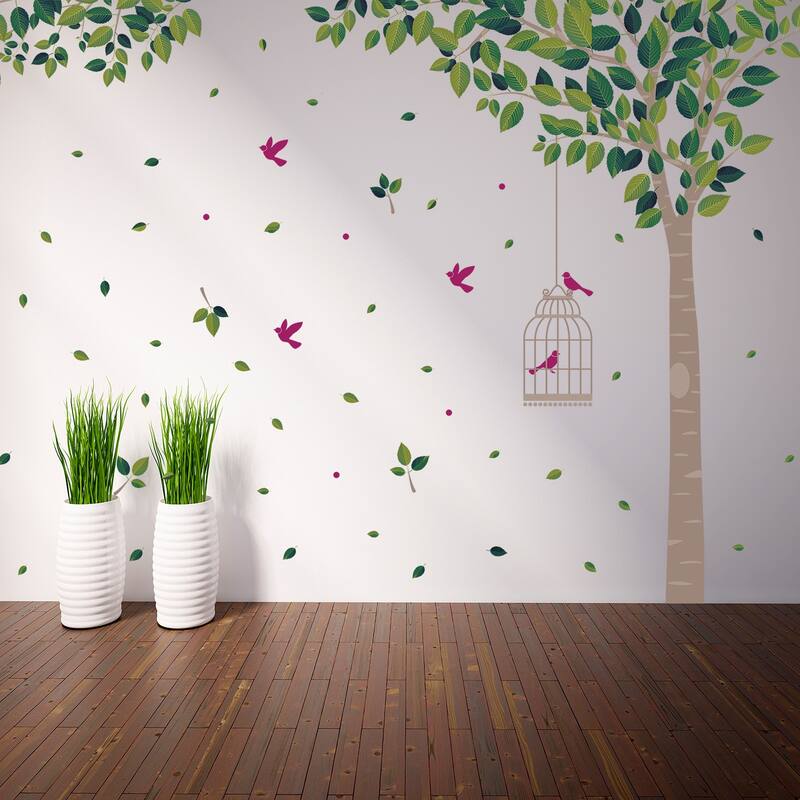Walplus Huge Green Tree Peel and Stick Wall Sticker Wall Decal Home Decor