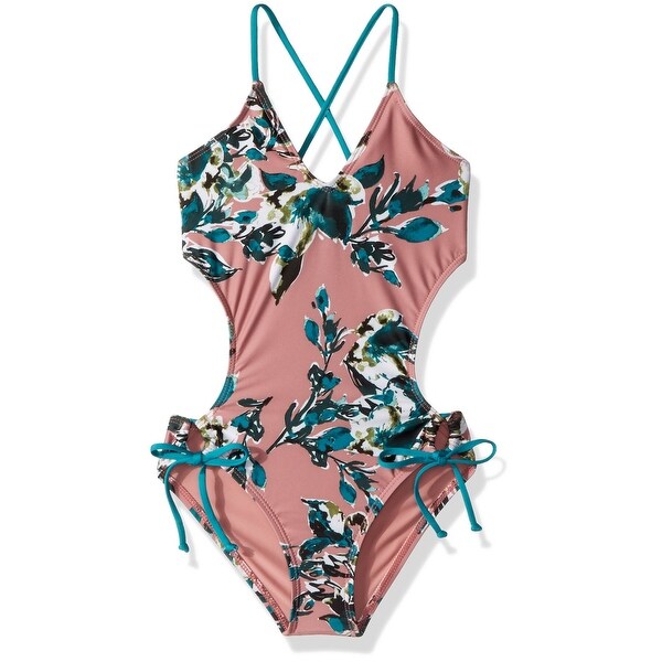 girl's one piece swimsuit size 14